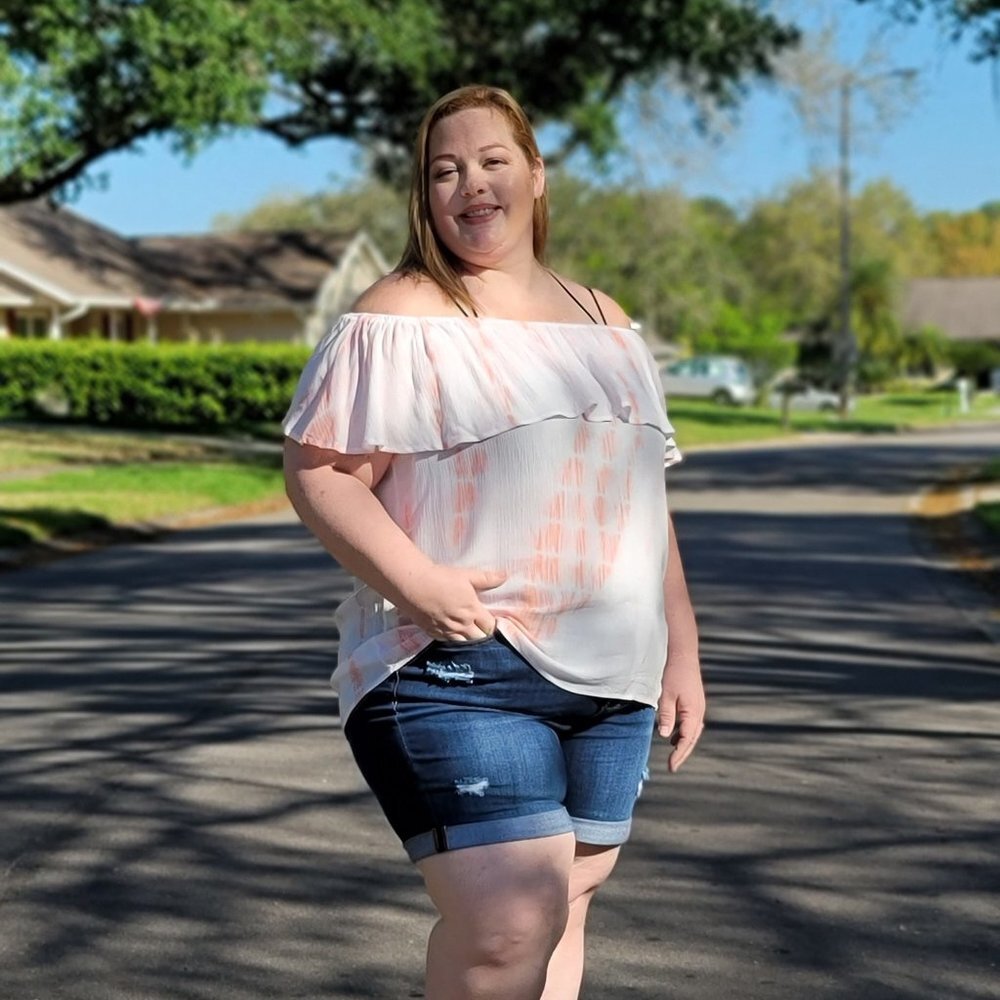 Coral Tie Dye Off The Shoulder Top